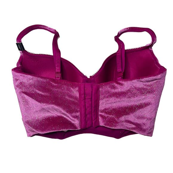 Victoria's Secret Glitter Velvet Body By Victoria Lined Demi Bra Top Size 34DD - Picture 2 of 3